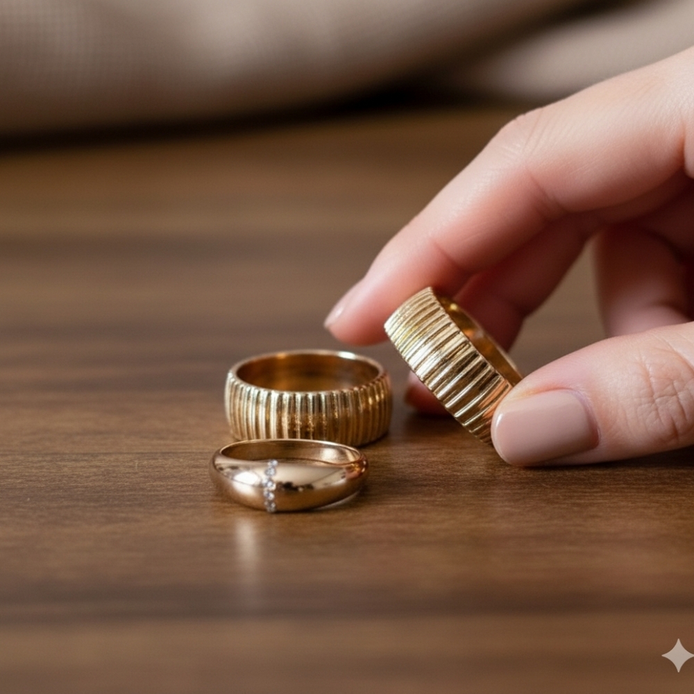 Aeropastle 2pk Gold crystal Rings